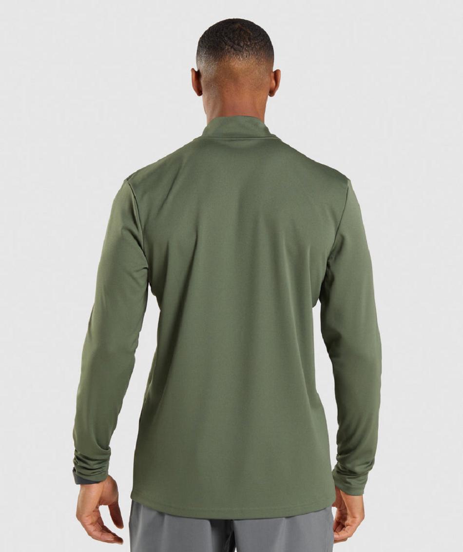 Correr Con Capucha Gymshark Arrival 1/4 Zip Pullover Hombre Verde Oliva | CO 3690SGL